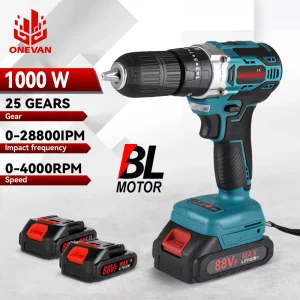 ONEVAN 25 + 3 Torque Brushless Trapano Elettrico 450N.M Cordless Cacciavite Trapano a percussione Utensili Elettrici Per Makita 18V Batteria Spille