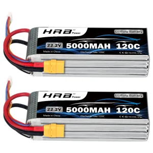 Batteria Lipo HRB 6S 22.2v 5000mah Batteria Drone 120C Con Connettore XT90 per RC Car Monster 550E 700E RC elicottero RC Barca