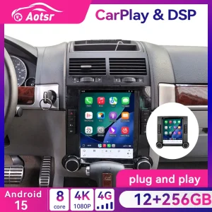 Autoradio Android 15 Stile Tesla 12+256GB per Volkswagen VM Touareg 2003-2010, GPS, Navigatore, Stereo Auto, Multimedia, DSP, Carplay