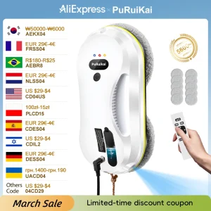 Robot aspirapolvere automatico per la pulizia delle finestre domestiche con spruzzo d’acqua, telecomando, tergivetro elettrico per vetri domestici