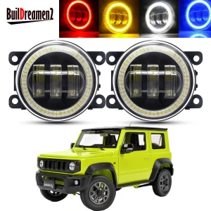 2 X Angel Eye Gruppo fendinebbia per Suzuki Jimny JB64 JB74 2018 2019 2020 30W 6000LM Auto LED Nebbia Lampada di marcia diurna DRL H11