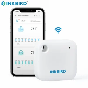 INKBIRD Sensore intelligente Wi-Fi per monitoraggio dell’umidità della temperatura in tempo reale Registratore dati per frigoriferi, terrari per rettili, cellulari