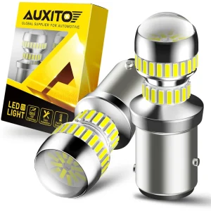 AUXITO 2X P21W BA15S LED Light Bulb 1156 BAY15D 1157 P21/5W Daytime Running Lights Super Bright 6000K White Car Reverse Lamp DRL