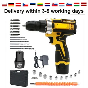Trapano elettrico al litio 12V Cacciavite elettrico Trapano elettrico a mano Set di utensili elettrici Confezione di accessori multifunzionali
