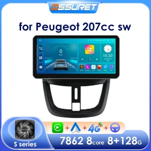 OSSURET autoradio Android per Peugeot 207 207CC 207SW Carplay 2006 -2015 autoradio 2 Din schermo multimediale Video GPS 2din Audio