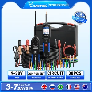 VDIAGTOOL V200PRO Set 12V 24V Kit tester sonda circuito Strumenti diagnostici sistema elettrico Attivazione componenti con sonda 30PCS
