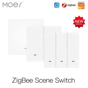 Moes Scene Switch pulsante trasmettitore alimentato a batteria Smart Home Assistant App Automation 1/2/3 Gang Tuya ZigBee