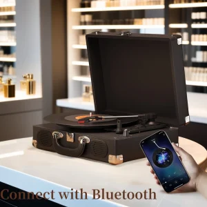 Dispositivo grammofono vintage azionato da cintura Maio S100, disco in vinile, giradischi, stereo ad alta fedeltà, altoparlante incorporato, 3 velocità