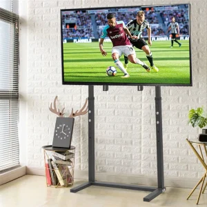 Supporto tv da pavimento, mobile per tv per Schermo 32-65 pollici supporto tv da terra Supporto TV pavimento piedistallo tv universale staffa tv Altezza Regolabile Max VESA 600x400mm