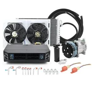 404 Kit aria condizionata A/C universale per autoveicoli 12V 24V per roulotte, auto, camion, furgoni, set di condizionatori d’aria