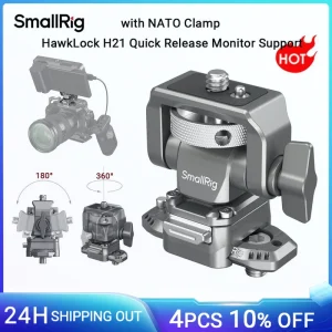 Supporto per Monitor a sgancio rapido SmallRig HawkLock H21 con morsetto NATO supporto per Monitor NATO con telecamera regolabile girevole e inclinabile-4487