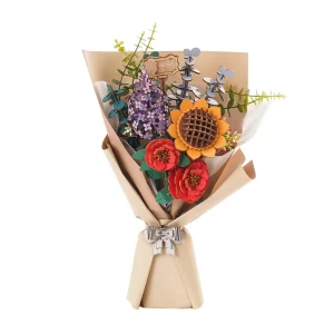 Robotime Rowood Bouquet di fiori in legno fai-da-te Bellissimi regali realizzati a mano Materiali ecologici Puzzle in legno 3D per decorazioni per amiche