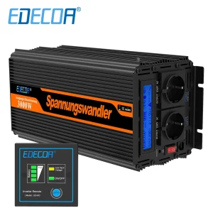Convertitore EDECOA 3000W DC 12V 24V a AC 220V 230V inverter di potenza sinusoidale modificato 3KW trasformatore di rete off per auto solare domestico