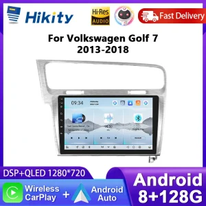 Hikity 10 “8 + 128 2Din Autoradio Per VolkVolkswagen Golf 7 2013-2018 Carplay Android Auto Navigazione GPS 4G Bluetooth Autoradio