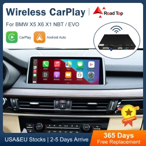 Road Top Wireless CarPlay Android Auto per BMW NBT EVO X5 F15 X6 F16 2014-2020 X1 F48 2016-2020 con funzioni di riproduzione per auto Airplay