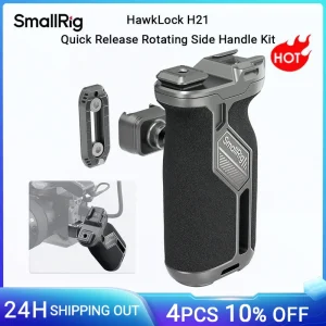 SmallRig HawkLock H21 Kit maniglia laterale rotante a sgancio rapido con cursore universale per piastre gabbia, 360 °   Rotazione a doppia direzione