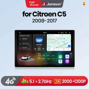Junsun V3 Plus 2K Wireless CarPlay Android Auto Car sistemi intelligenti per Citroen C5 2008 – 2017 Autoradio