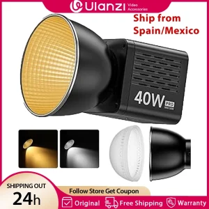 Ulanzi L023 40W Pro Luce video LED portatile Luce da studio fotografico COB bicolore 2500K-6500K 3400mAh per streaming video dal vivo