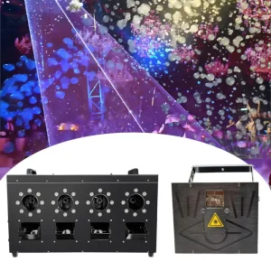 10W Luce laser per matrimonio RGB Animazione DJ Laser Show Illuminazione 3000W LED Macchina per bolle di fumo 4 fori per DJ Disco Festa di matrimonio