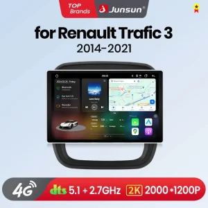 Junsun V3 Plus 2K Wireless CarPlay Android Auto Car sistemi intelligenti per Renault Trafic 3 2015 2016 2017 -2020 2021 Autoradio