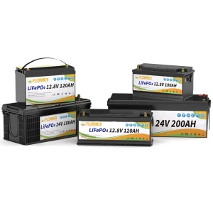 Batteria FLLYROWER Lifepo4 12V 6 10 12 20 25 30 100 120 168 180 300Ah Batteria LiFePO4 Batteria al litio solare da 12,8 V