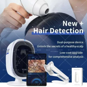 Analizzatore Cutaneo AISA O1 Pro, Macchina Diagnostica con Schermo da 15,6 Pollici, Scanner Professionale 3D AI per Test della Pelle del Viso con Stampa Report