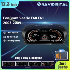 Cruscotto digitale da 12.3 ‘per BMW serie 5 E60 E61 E63 E64 Ccc Cic Auto Lcd Paneel Snelheidsmeter Virtuele Cockpit Voor