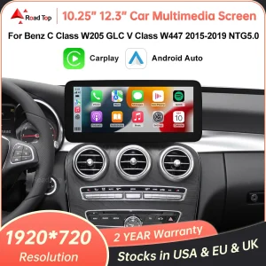 Linux Schermo Multimediale Wireless CarPlay Android Auto per Mercedes-Benz W205 W176 GLC ACV Classe W447 CLA GLA 2015-2018 NTG5.0