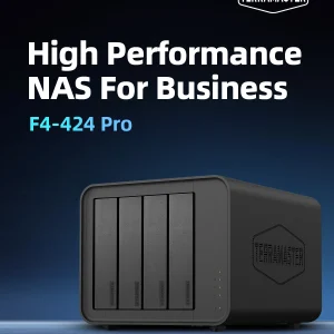 TERRAMASTER F4-424 Pro NAS Storage – 4Bay Core i3 8-Core 8-Thread CPU, 32GB DDR5 RAM, archiviazione collegata alla rete (Diskless)