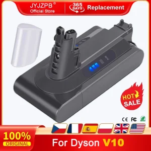 JYJZPB Per batteria Dyson V10 6,0 Ah 25,2 V Compatibile per 242151   SV12 V10 Animale V10 Assoluto V10 Motorhead V10 Batteria soffice