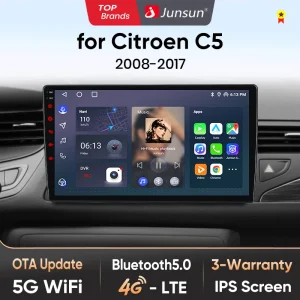 Junsun AI 4G LTE Wireless CarPlay Android Auto Autoradio Per Citroen C5 2008 2009 2010 2011 2012-2017 GPS Navi BT DSP RDS FM