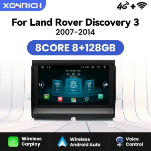 Lettore multimediale per auto Android Auto Carplay wireless vocale AI per Land Rover Discovery 3 LR3 L319 2004-2009 Navigazione 4G Wifi