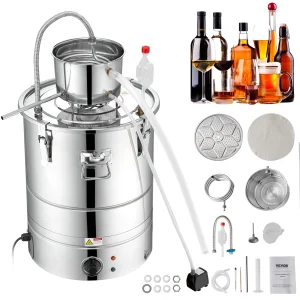 SucceBuy Distillatore di Alcol in Acciaio Inox 30/50L, Distillatore per Oli Essenziali, Produzione Fai-da-Te di Whisky, Vino, Brandy, per Uso Domestico