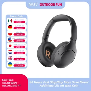 QCY H3 Lite ANC Cuffie wireless Bluetooth 5.3 Cancellazione attiva del rumore Cuffie over-ear Driver da 40 mm Auricolari audio HiFi