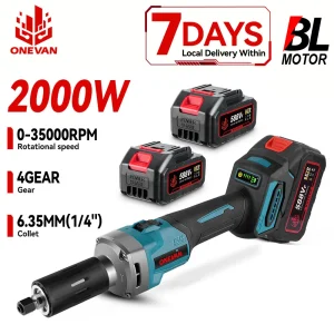 ONEVAN 2000W Brushless Elettrico Die Grinder Palmare Cordless 4 Velocità Regolazione Variabile Utensili Elettrici Rotanti Per Makita Batteria Spille