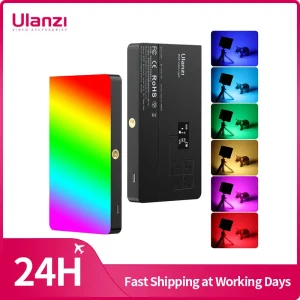 Ulanzi LT002 RGB Pannello video LED Luce tascabile da 7 pollici Luce di riempimento dimmerabile 2500-9000K 4000mAh Fotografia per lo streaming live