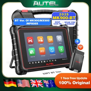 Autel MaxiCOM MK900BT con strumenti diagnostici per auto Bluetooth Scanner OBD2 40 + test attivo di servizio Aggiornamento CAN-FD e DOIP di MK900