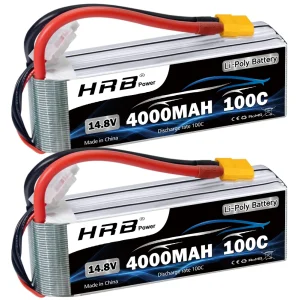 1/2pc HRB 4S Lipo Batteria 14.8V 4000mah RC Lipo Batteria 100C Con Connettore XT60 Per RC Auto Camion Monster RC Aereo elicottero