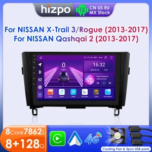 Hizpo 2Din Android 13 per Nissan Rogue X-Trail X Trail 3 T32 2013 – 2017 Qashqai 2 J11 autoradio Multimedia GPS Carplay Auto DSP