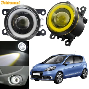 2 pz 30W LED fendinebbia Angel Eye DRL 3000LM paraurti anteriore per auto COB fendinebbia Daytime Running Lamp per Renault Grand Scenic 2004-2015