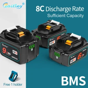 Batteria Waitley 18V per accessori di ricambio per utensili elettrici Makita BL1860 BL1850 / pacco batterie ricaricabili agli ioni di litio