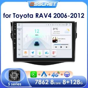 OSSURET Android Autoradio Lettore per Toyota RAV4 Rav 4 2006-2012 Multimediale Auto Stereo Video Audio GPS CarPlay 9 pollici Schermo 6115