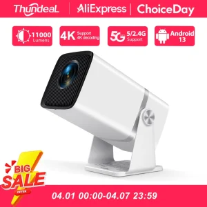 Proiettore ThundeaL 4K Full HD FHD TD80W Android WiFi 3D Home Theater TD80 Mini Proiettore Portatile per Riunioni Video 3D PK HY320