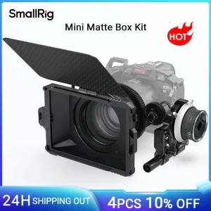 SmallRig Mini Matte Box Pro Mini Follow Focus per fotocamere DSLR Mirrorless compatibili con obiettivo 67mm/72mm/77mm/82mm/95mm