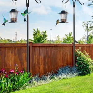 Confezione da 2 pali luminosi per esterni, pali di supporto per appendere luci a corda esterne, paletti per pali luminosi a corda in metallo regolabili