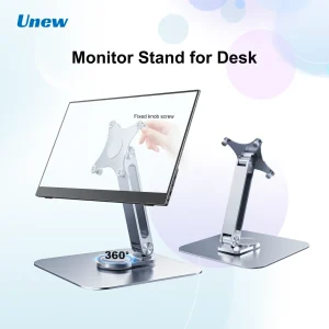 Supporto per monitor portatile in lega di alluminio da tavolo 360 °   rotazione, VESA 75×75 adatto per viti M4 capacità di carico 5KG ultra stabile