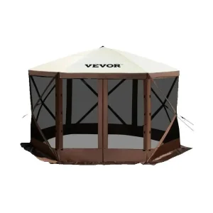 SucceBuy Gazebo da campeggio pop-up Tettuccio da campeggio 6 lati 12′ x 12′ / 10′ x 10′ Tenda parasole Tende e tetti Campeggio ed escursionismo