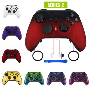 eXtremeRate Kit di sostituzione della custodia a conchiglia dell’alloggiamento anteriore della piastra frontale per controller Xbox One Elite Series 2 modello 1797 – Rosso scarlatto