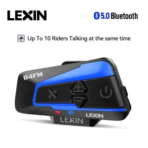 Marca Lexin LX-B4FM-X per 10 ciclisti Interfono Moto Cuffie per casco Bluetooth BT Moto Intercomunicador con radio FM