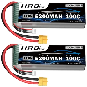 Batteria Lipo RC HRB 4S 14.8V 5200mah 100C 4s lipo con spina connettore XT60 per 1/10 1/12 RC Car Truck Monster RC aereo FPV